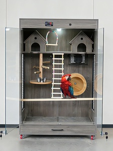 Grande cage à oiseaux de luxe en bois massif écologique pour perroquets, ara, calops et perruches – Conception chauffante à température constante - Product Image 3