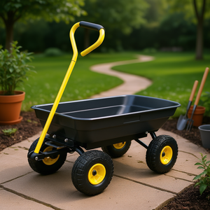 Carrello da Giardino Pieghevole in Acciaio Rinforzato con Capacità di 55L, 4 Ruote, per Uso Esterno - Product Image 2
