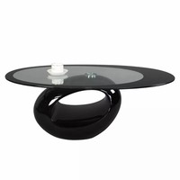 2026 Neues Design Mindestbestellmenge 50 Stück Fabrik Großhandel Klassisches Einzigartiges Design Ovaler Glas-Ring Couchtisch
