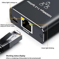 TUTI RJ45 기가비트 이더넷 분배기 1000Mbps LAN 네트워크 인터넷 1-2 출력 어댑터 네트워크 케이블 분배기