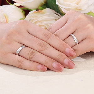 Direct Factory Jewelry for <b>Couple</b> Elegant High Quality 18K White Gold Natural Diamonds Wedding Ring Magnificent for Anniversary - Product Image 2