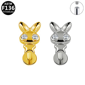 Boucles d'oreilles clous en titane motif zodiaque animalier, bijoux de piercing de qualité médicale G23 avec filetage interne pour cartilage d'oreille - Product Image 3