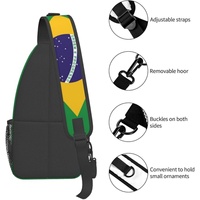 Sac à bandoulière drapeau brésilien, sac à dos croisé patriotique grande capacité pour voyage, randonnée, sac de poitrine, sac à bandoulière pour hommes et femmes, promotionnel