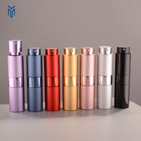 Flacon de parfum atomiseur portable de luxe en aluminium, rechargeable, 8 ml et 10 ml, avec mécanisme rotatif