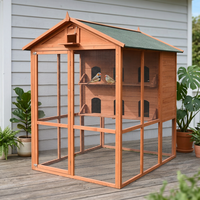 Cage à oiseaux en bois spacieuse pour l'extérieur avec une construction solide pour les pigeons, les perroquets, les petits animaux - Élevage et repos sécurisé