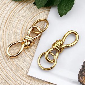 Twist Knot Clasp Bag Charm Keychain D Ring Keychain Heavy Duty Spring <b>Snap</b> <b>Hook</b> Fashion Accessory For Purse Backpack - Product Image 3