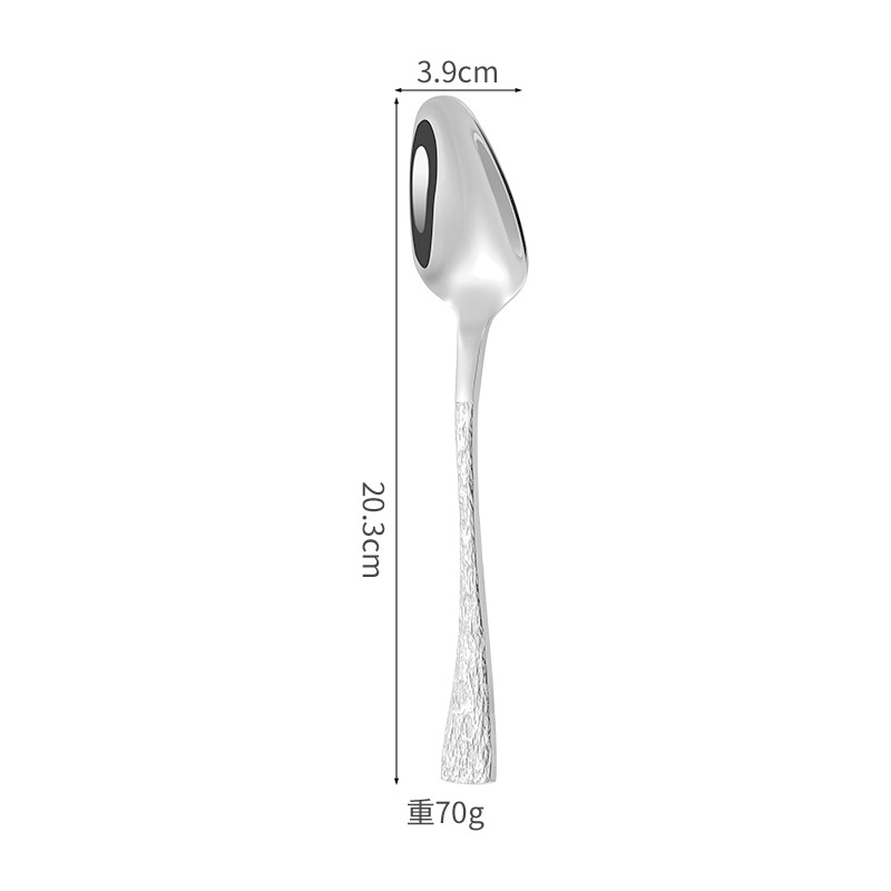 Fishtail bark textured spoon - silver