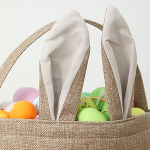 Thùng đựng trứng quà tặng thêu tùy chỉnh bán buôn, giỏ đựng trứng Phục Sinh bằng vải bố, thỏ bông, vải lanh, túi đựng quà Phục Sinh cho trẻ em - Product Image 6