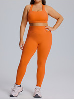 Soutien-gorge de sport antichoc à maintien élevé pour femme en Spandex/Nylon avec logo frontal, idéal pour la course en extérieur, le fitness et le yoga – En stock