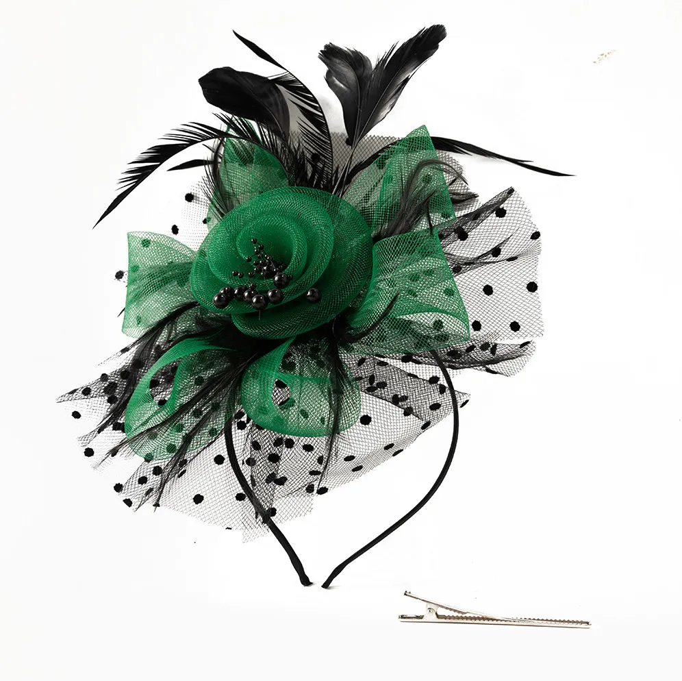 Mädchenhaarzubehör Tiaras Kopfbedeckung Hochzeit Gaze/Feder Federn Netzkopfbedeckung Blumen-Kopfband