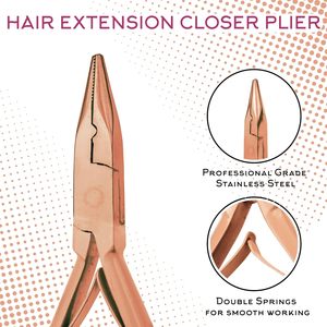 Kit de Herramientas para Extensiones de Cabello Obexa, Material Compuesto Color Oro Rosa, Extensiones Microlink Itip para Cabello Rizado/Encrespado/Lacio/Ondulado - Product Image 6