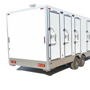 ห้องน้ำเคลื่อนที่กลางแจ้งแบบพกพาพร้อมฝักบัวอาบน้ำ ผลิตจากแผ่นสแตนเลสแบบแซนวิช ติดตั้งบนรถพ่วง - Product Image 1