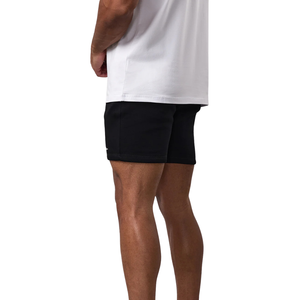 <b>Mens</b> <b>Black</b> Cotton Blend Sweat Shorts Drawstring Waist Gym Workout Running Casual Sportswear Activewear Shorts - Product Image 2