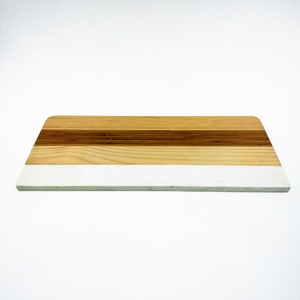 Tabla de Cortar Rectangular de Bambú, Pino y Mármol, 45.5x20.5x1.5cm, Doble Cara, Multiusos - Product Image 1