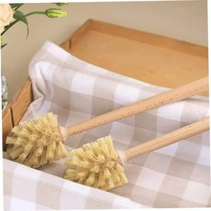 Antiscivolo setole di Sisal di bambù spazzola per la <span class=keywords><strong>pulizia</strong></span> della toilette manico lungo riutilizzabile in legno di faggio scopino <span class=keywords><strong>wc</strong></span> per il bagno - Product Image 2