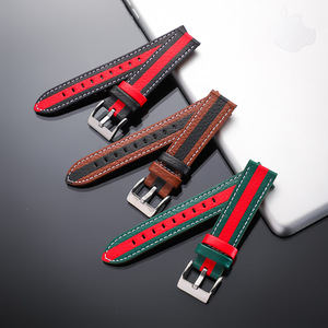 <span class=keywords><strong>Bracelet</strong></span> de montre en cuir uni, couleur unie, 18, 20, <span class=keywords><strong>22mm</strong></span>, boucle pliante magnétique, remplacement professionnel pour montre intelligente Samsung Apple Huawei - Product Image 5