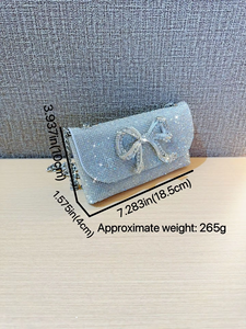 New <b>Clutch</b> Bag Women's All-match Handbag Celebrity Summer Bow-embellished PVC Cover Envelope Small Shoulder Crossbody Tanjing - Product Image 5