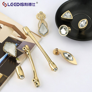 LGEDIS Gold Diamond <b>Cabinet</b> Handles Zinc Alloy Bar Shape For <b>Drawer</b> Wardrobe Furniture Hardware - Product Image 1