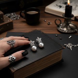 Set di orecchini di perle di moda gotico Punk di tendenza per donne e ragazze vendita calda gioielli all'ingrosso - Product Image 3