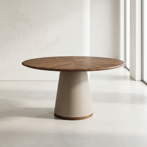 Luxury Spacious <b>Round</b> Whole <b>Solid</b> <b>Wood</b> <b>Dining</b> Counter Smooth Circular Tabletop Meal Stand with Detachable Side Wine Rack - Product Image 3