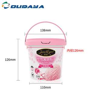 Bán buôn cấp thực phẩm tùy chỉnh bao bì IML nhựa Ice Cream nhựa sữa chua IML container xô với nắp - Product Image 3