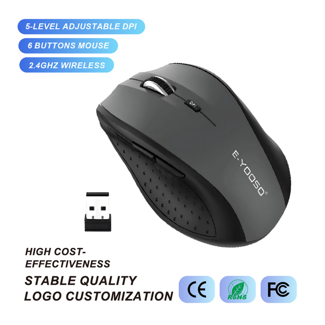 2.4GHz Wireless USB Mini Optical Mouse-3-Button 1600 DPI Ergonomic Design Stock Available