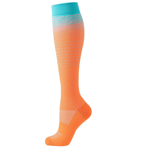 Wholesale 15-20 mmHg Graduated <b>Compression</b> Nurse <b>Knee</b> High Socks Sports Athletic Grade Support Running Socks High Quality - Product Image 3