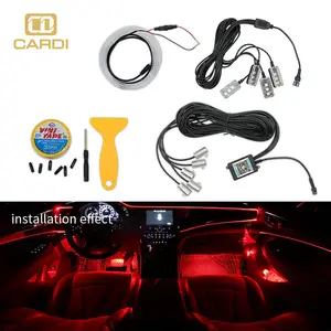 Penjualan laris kontrol aplikasi lampu suasana mobil interior lampu dingin led RGB mobil lampu