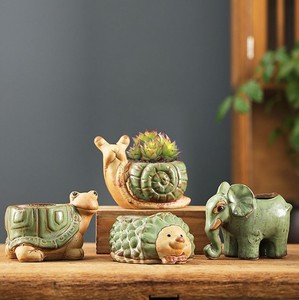 <span class=keywords><strong>Maceta</strong></span> <span class=keywords><strong>de</strong></span> cerámica con forma <span class=keywords><strong>de</strong></span> <span class=keywords><strong>tortuga</strong></span>, animal pequeño, creativo, flexible, simple, retro - Product Image 1