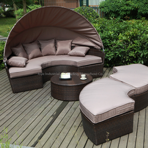 Conjunto de Jardín Moderno para Exteriores de Villa y Hotel con Toldo de Aluminio y PE Multifuncional y Tumbona - Product Image 3