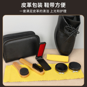 Shoe Care <b>Kit</b> Leather <b>Polish</b> Brush Cloth Set 6 Pieces For Shoe Maintenance - Product Image 3