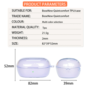 Coque en silicone TPU transparente pour écouteurs <span class=keywords><strong>Bose</strong></span> <span class=keywords><strong>QuietComfort</strong></span> pour AirPods Pro Shell housse pour écouteurs sans fil - Product Image 3