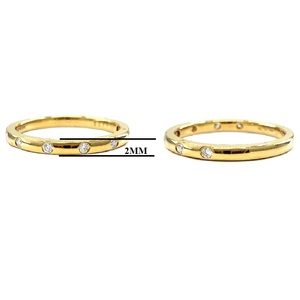 Superbe design, alliances classiques en or jaune massif 18 carats avec diamants véritables pour femmes, ensemble pour couples, fête, anniversaire - Product Image 2