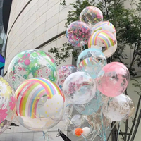 Ballon Bobo imprimé transparent de 20 pouces, ballon Bobo pour la Saint-Valentin, ballon DIY pour la décoration de mariage, fête d'anniversaire