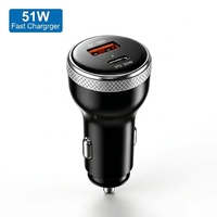 Chargeur de voiture OEM personnalisé, mini 51W PD30W QC18W, double port, charge rapide, fabricant en gros, chargeur de voiture type C