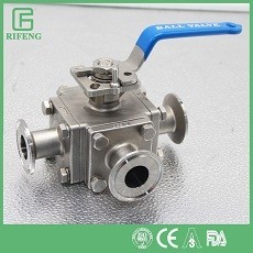 Vanne à boisseau sphérique encapsulée à trois voies de marque Qinfeng vanne à boisseau sphérique transversale en acier inoxydable sanitaire avec stérilisation CIP SIP - Product Image 4