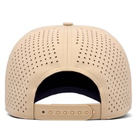 Casquette de golf de luxe personnalisée à visière incurvée, 5 panneaux, respirante, imperméable, séchage rapide, chapeau de sport, logo imprimé, casquette de baseball perforée avec cordon