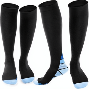 Knee High Crew Compression <b>Socks</b> Nylon <b>Running</b> Cycling Quick Dry Breathable Geometric Summer ODM Custom Digital Printing Cuff - Product Image 1