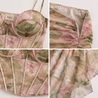 Anjie – Ensemble haut corset et jupe sarong à imprimé floral pour femme, personnalisable OEM/ODM, marque privée, fabricant en gros pour la mode resort