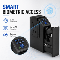 Coffre-fort biométrique à accès rapide pour armes à feu, coffre-fort pour pistolet à empreintes digitales, boîte de rangement murale pour arme à feu, pour chevet, bureau