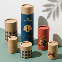 Vente en gros Tubes de rangement de vêtements en papier kraft de luxe T-shirt de qualité supérieure, sous-vêtements, emballage cylindrique en textile durable