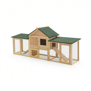 Gabbia e Casetta per Conigli da Esterno in Legno, Arredamento Multifunzionale per Animali Domestici di Taglia Media D0100XUUCZG - Product Image 1