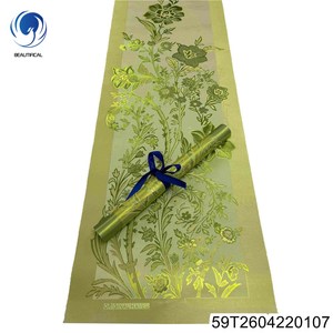 Nouveau 2026 Gele nigérian africain <span class=keywords><strong>Sego</strong></span> brodé en polyester 2,5 yards * 0,5 yards Sac 2-en-1 2 pièces Écologique Quatre saisons - Product Image 5