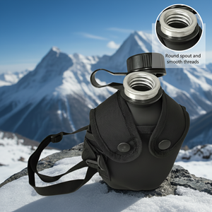 Botella de Agua Táctica de Aluminio de 1L, Ecológica, Portátil, Impermeable, Ultraligera, con Funda de Tela para Senderismo, Supervivencia y Actividades al Aire Libre - Product Image 1