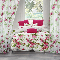 Parure de lit King Size de luxe en polyester imprimé végétal, écologique, avec rideaux assortis, 10-24 pièces, très vendue en Floride