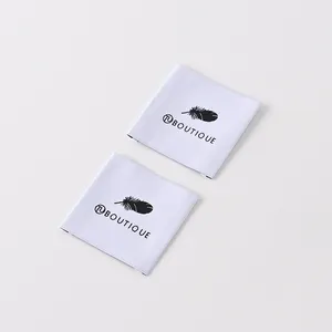 Customized Brand Logo tags Patch tag satin woven packaging label Custom Clothing Labels woven embossed clothing label