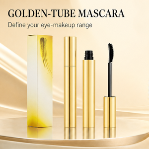 Tube de mascara en aluminium doré vide, contenant cosmétique avec applicateur, logo personnalisé pour l'emballage de maquillage des yeux - Product Image 2