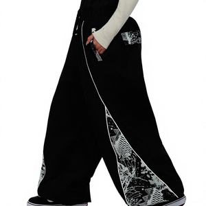 Custom Beige Plus Size Loose Hip Hop <b>Ski</b> Pants Unisex Streetwear Outdoor Cargo Baggy Breathable 10,000mm Waterproof skiwear - Product Image 4
