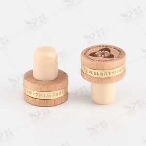 Chai Stopper <span class=keywords><strong>Wine</strong></span> nút chai Gỗ t hình dạng Polymer rượu vang/rượu mạnh tổng hợp nút chai với gỗ tùy chỉnh kích thước chấp nhận nắp chai - Product Image 3