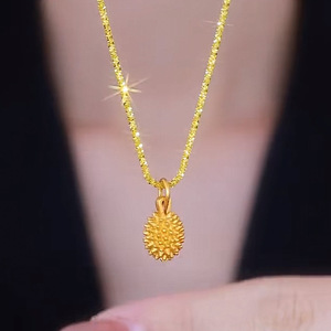 Durian Pendant Necklace Zinc Alloy Sparkling Clavicle Chain For Women Gift Jewelry - Product Image 1